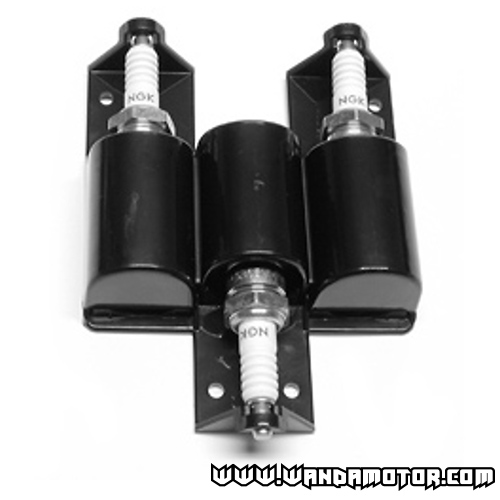 Spare spark plug holder for 3 plugs