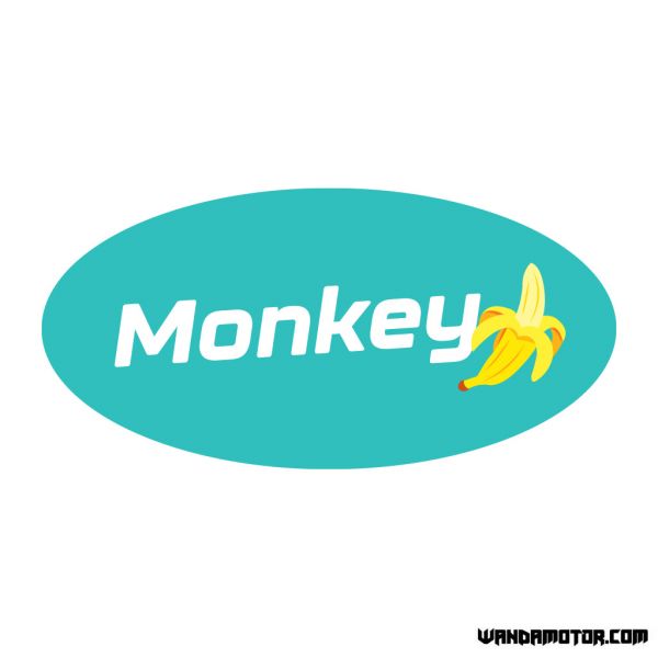 Sivuposken tarra Monkey [Banana] turkoosi-valkoinen