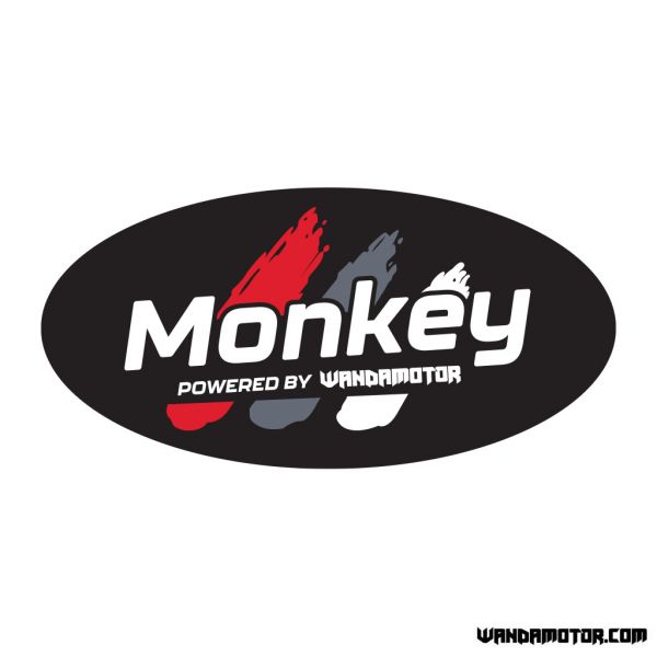 Sivuposken tarra Monkey [Powered] musta-punainen