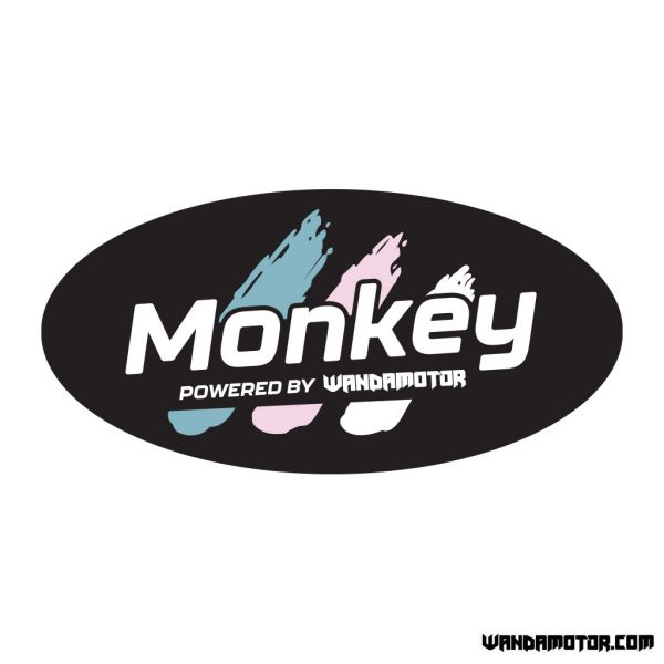Sivuposken tarra Monkey [Powered] musta-sini-pinkki