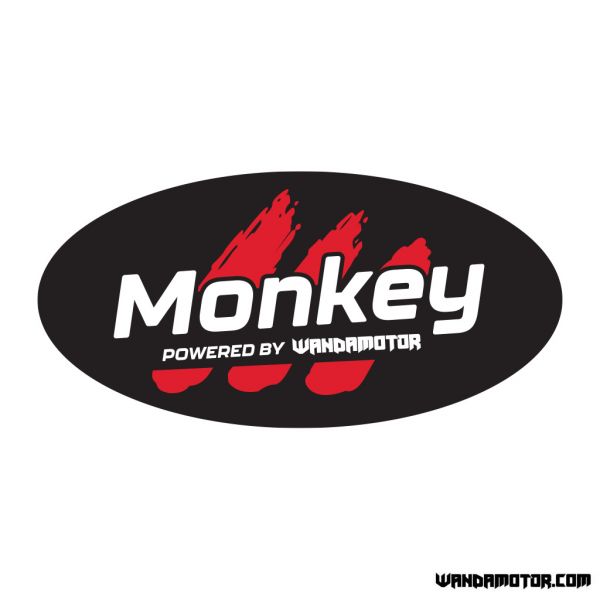 Sivuposken tarra Monkey [Powered] musta-punainen V2