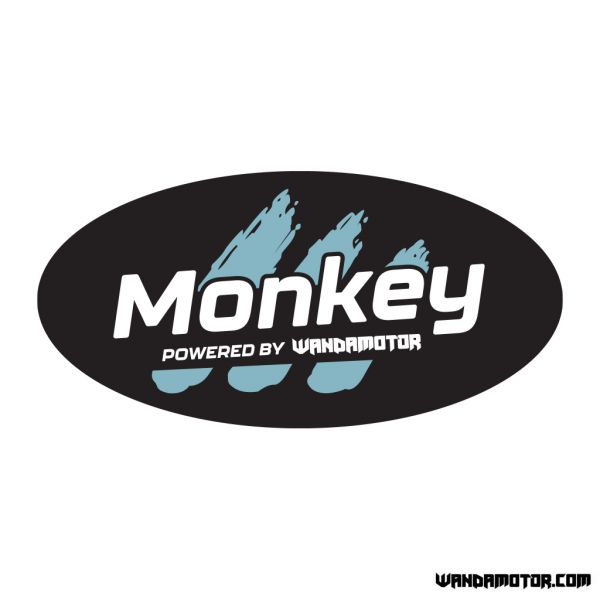 Sivuposken tarra Monkey [Powered] musta-sininen