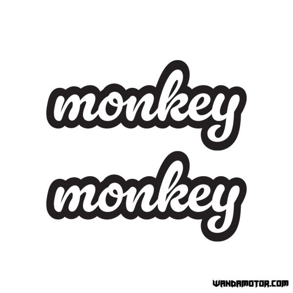 Fuel tank stickers Monkey [Cursive] black-white